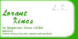 lorant kincs business card