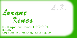 lorant kincs business card